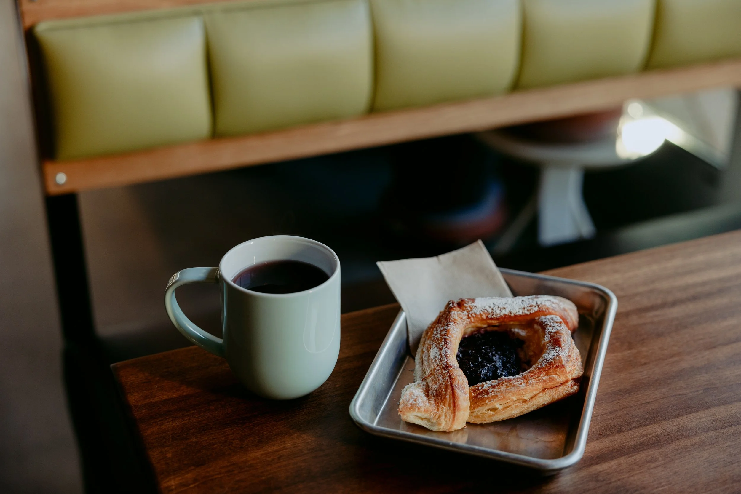 Coffee and croissant at NoBo Mrkt