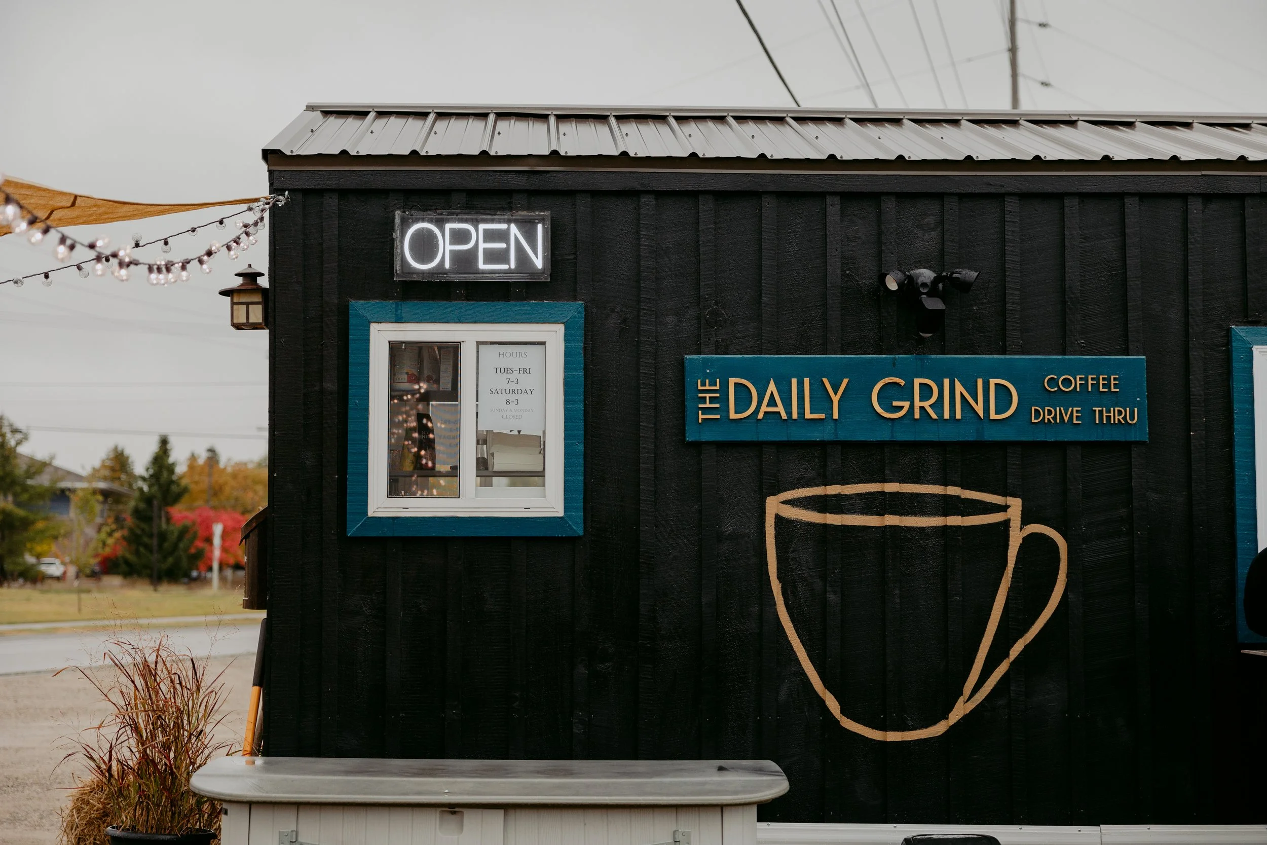 The Daily Grind coffee drive-thru exterior in Traverse City