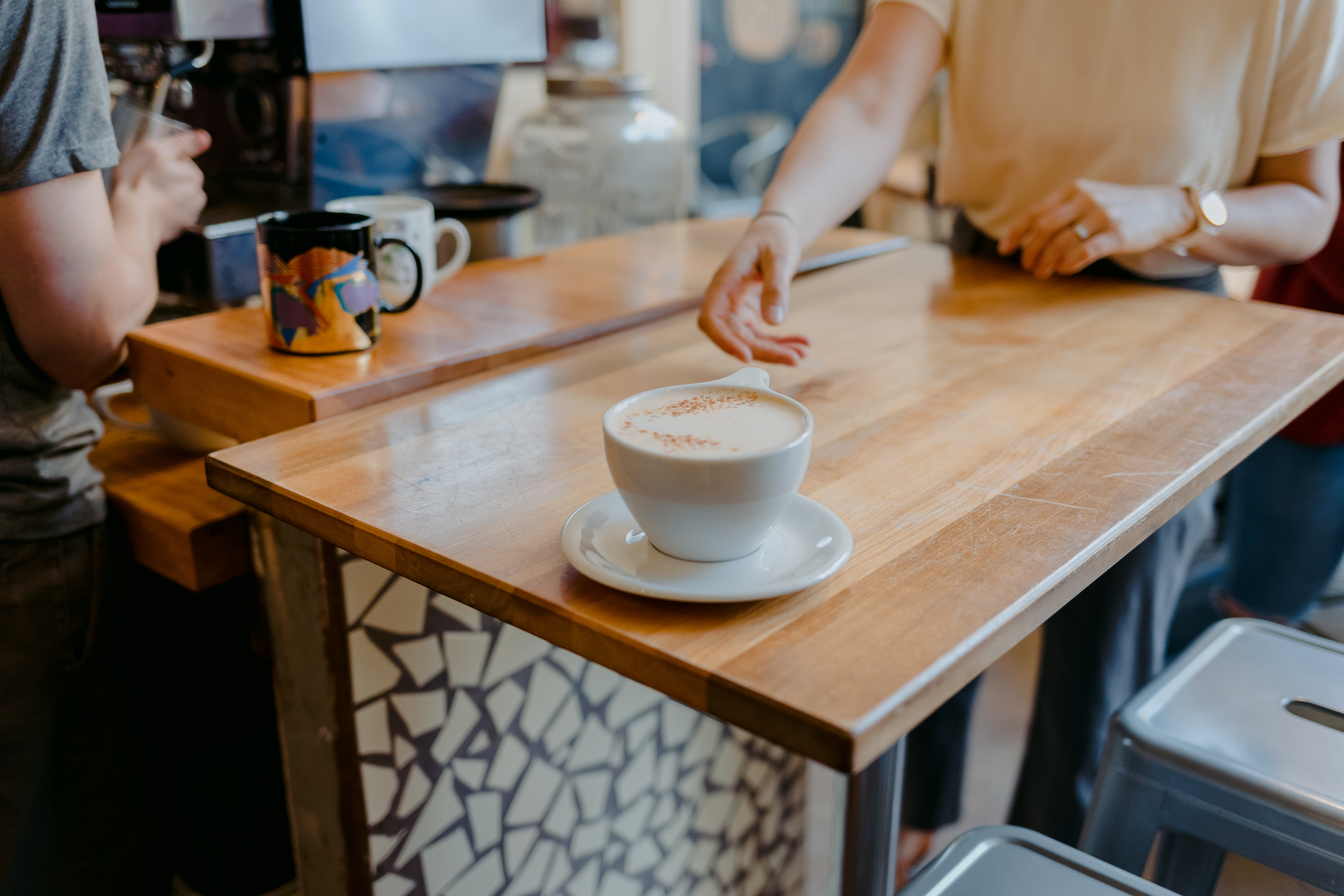 Latte art at Higher Grounds Trading Co.