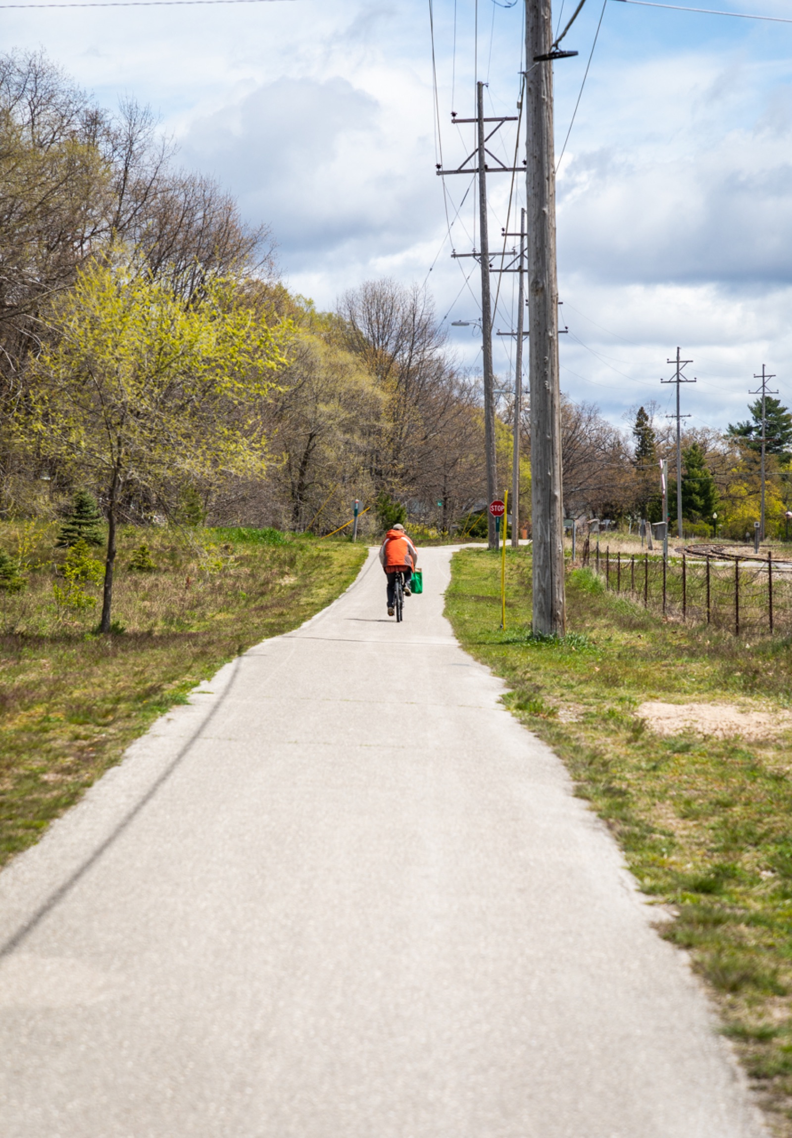 The TART Trail winding through spring greenery near Traverse City