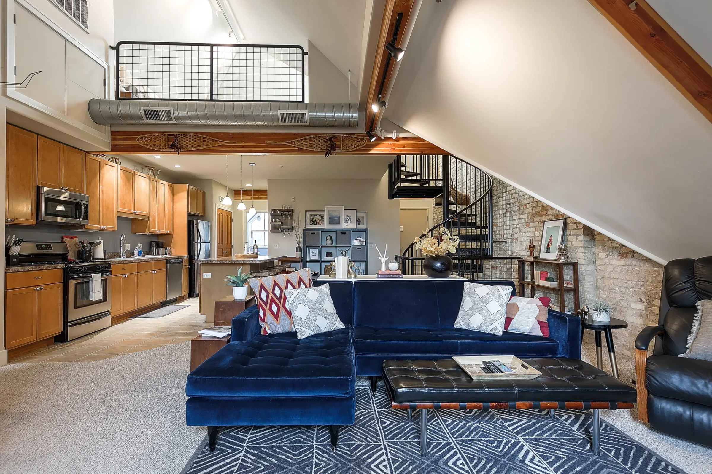Beautifully styled interior space at Spiral Sanctuary in The Commons, Traverse City